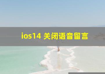 ios14 关闭语音留言